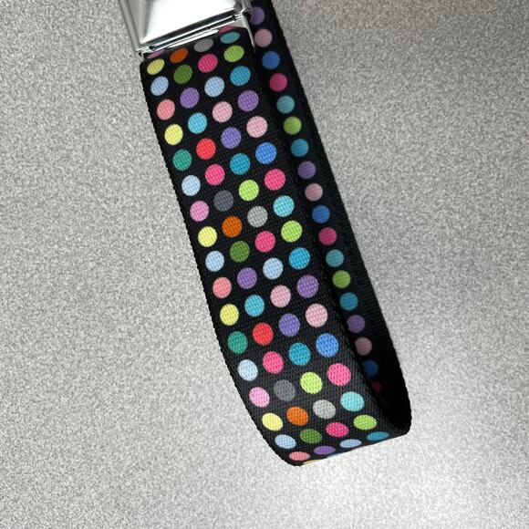 Buckle Down Ford Seatbelt Belt Metal Buckle Mustang Logo Polka Dot Mutli Nylon - Picture 3 of 9